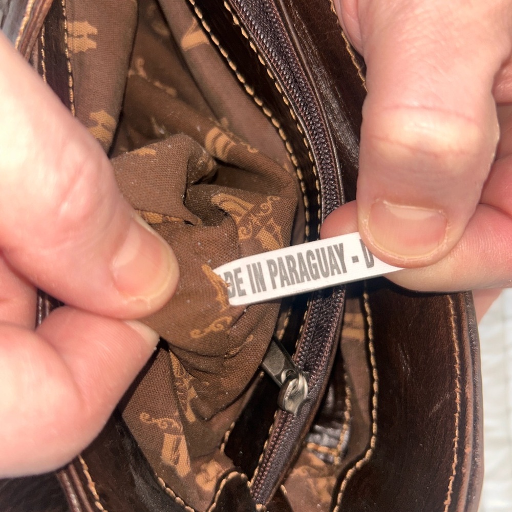 American West Brown Leather Shoulder Bag - Picture 12 of 13